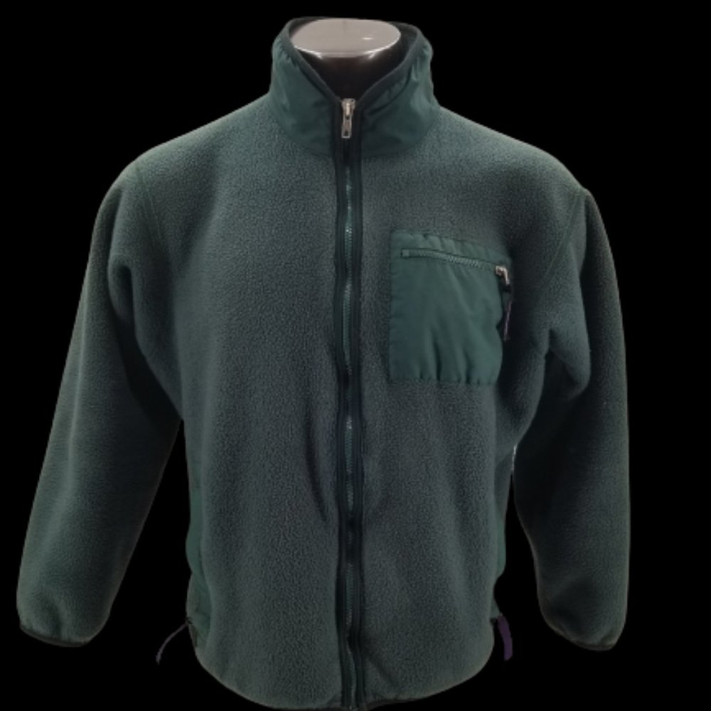 Patagonia jacket Vintage Front Zip Green  Fleece USA Womens Size Large